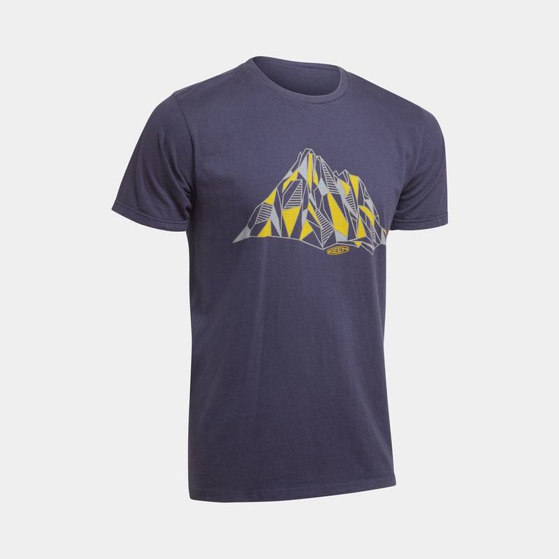 Playeras Keen Faceted Mountain Para Hombre Azul Marino - Ropa Keen Mexico (172865-IKY)